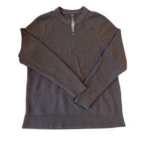 Lululemon Mens Textured Knit Crewneck Sweater Sz XL Brown